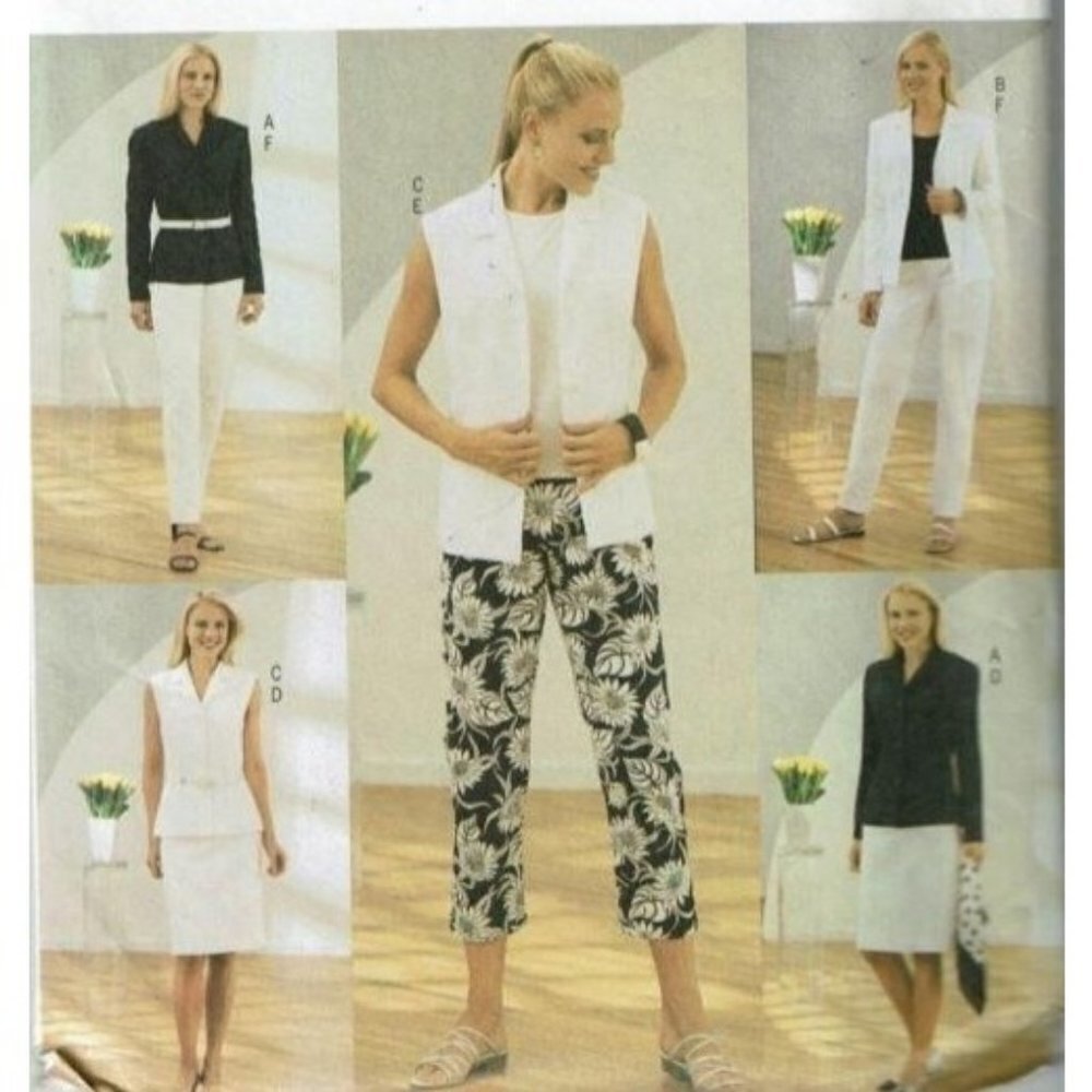 Butterick Sewing Pattern 3717 Misses Shirt Jacket Skirt Pants Size 6-10